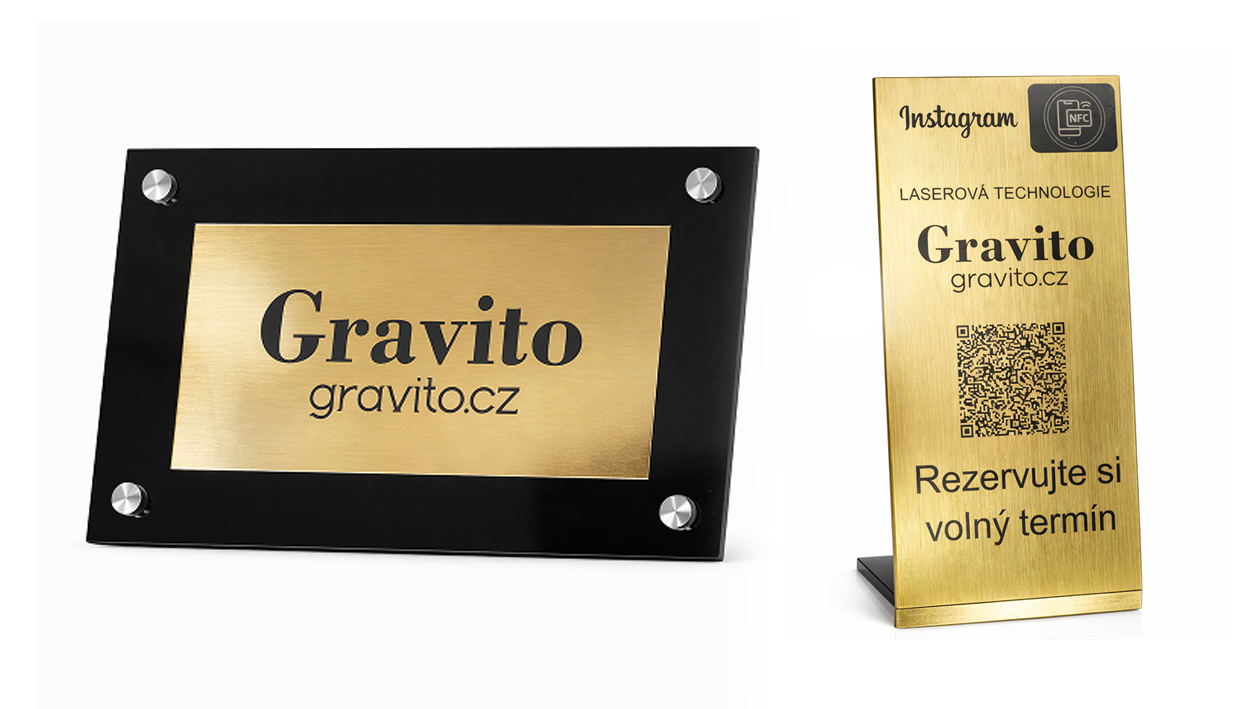 Kov – Mosazná cedule 20x10cm