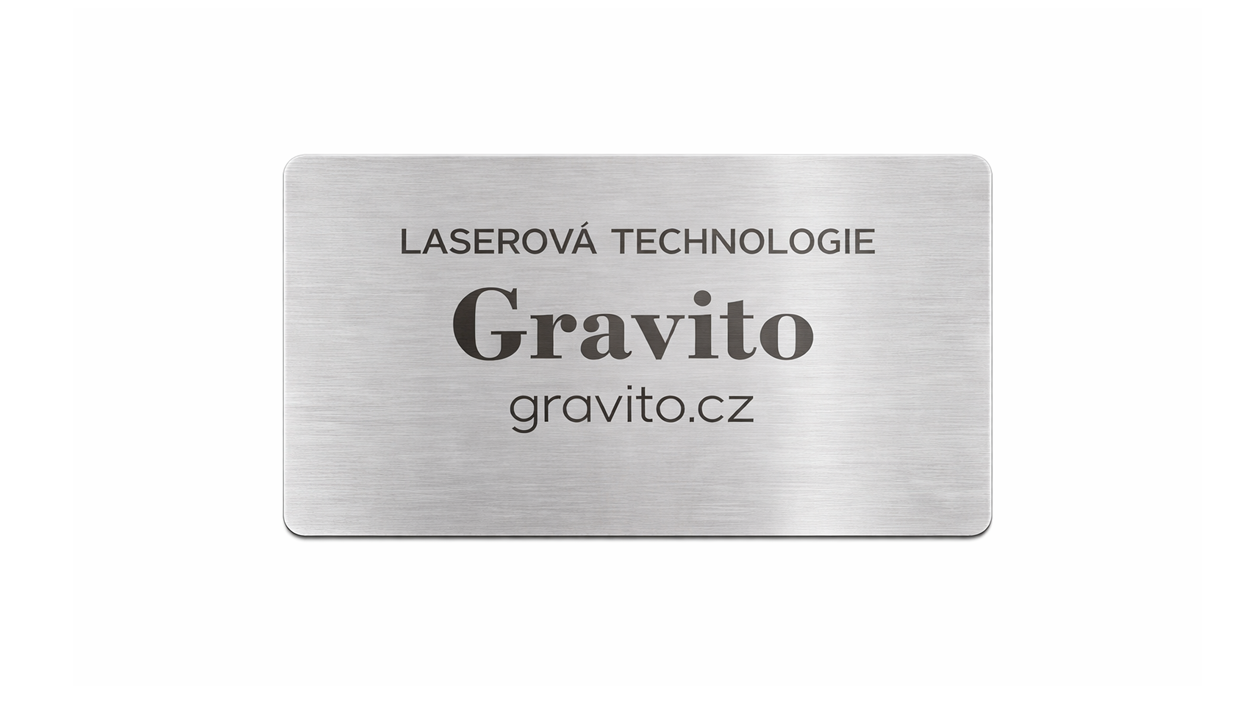 Nerezová vizitka – kontakt na zavazadlo