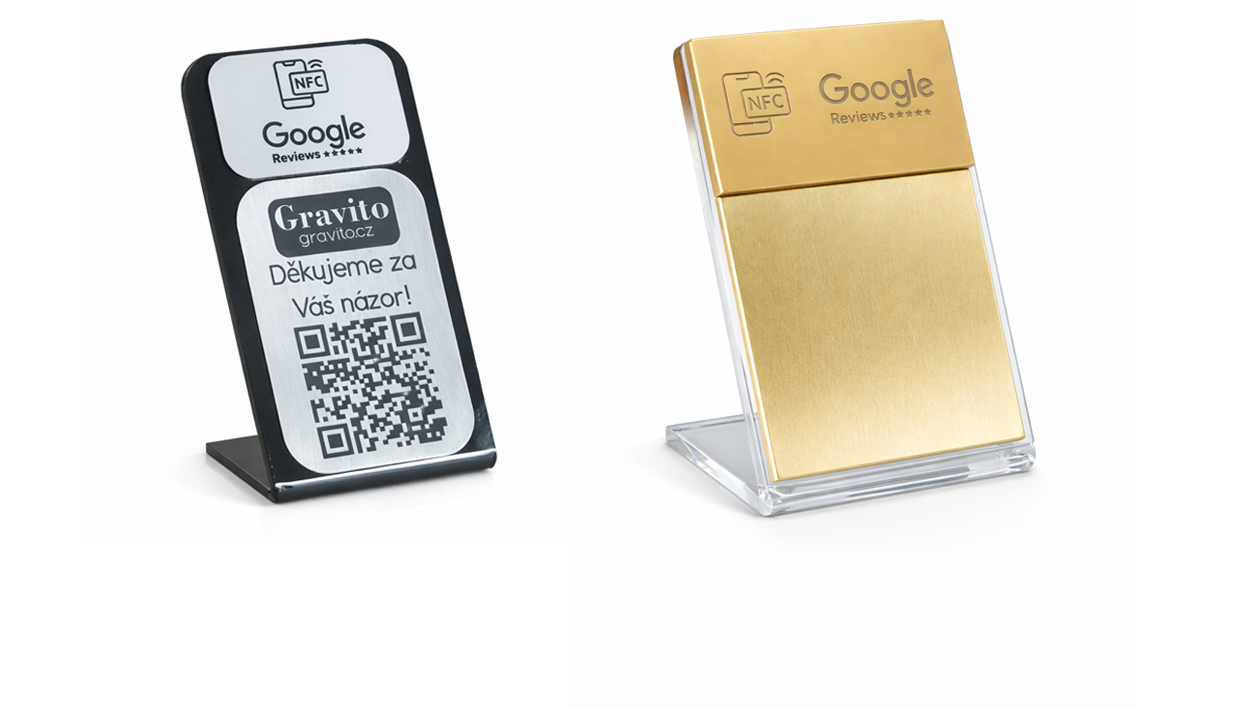 NFC/QR stojánek na recenze